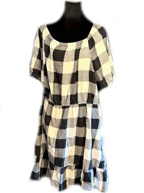 Cato Black and White Buffalo Check Dress